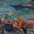 Family on beach